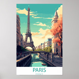 Paris Frankrike, Eiffel Tower Resa Vägg Poster
