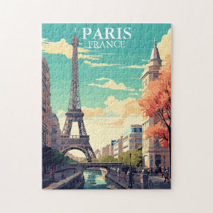 Paris, Frankrike Eiffeltorn Illustration Pussel