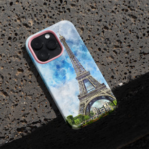 Paris Frankrike Eiffeltornet Akvarell
