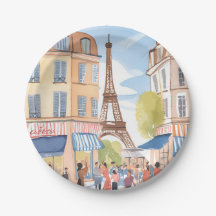 Paris Frankrike Eiffeltornet Akvarell Resa