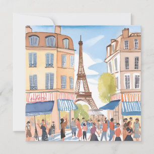 Paris Frankrike Eiffeltornet Akvarellkort