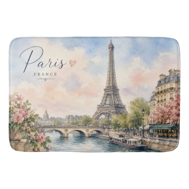 Paris Frankrike Eiffeltornet floden Seine  Badrumsmatta (Framsidan)