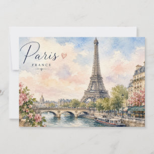 Paris Frankrike Eiffeltornet floden Seine Inbjudningar