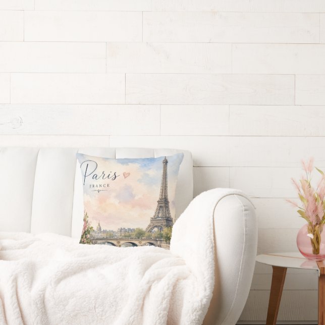 Paris Frankrike Eiffeltornet floden Seine  Kudde (Soffa)