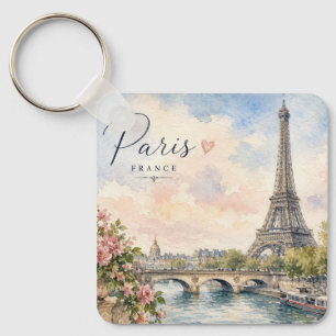 Paris Frankrike Eiffeltornet floden Seine Nyckelring