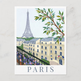 Paris Frankrike Eiffeltornet Resa Illustration Vykort