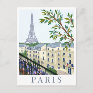 Paris Frankrike Eiffeltornet Resa Illustration Vykort