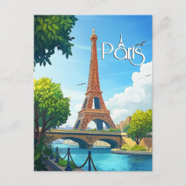 Paris Frankrike - Eiffeltornet Resa Vykort