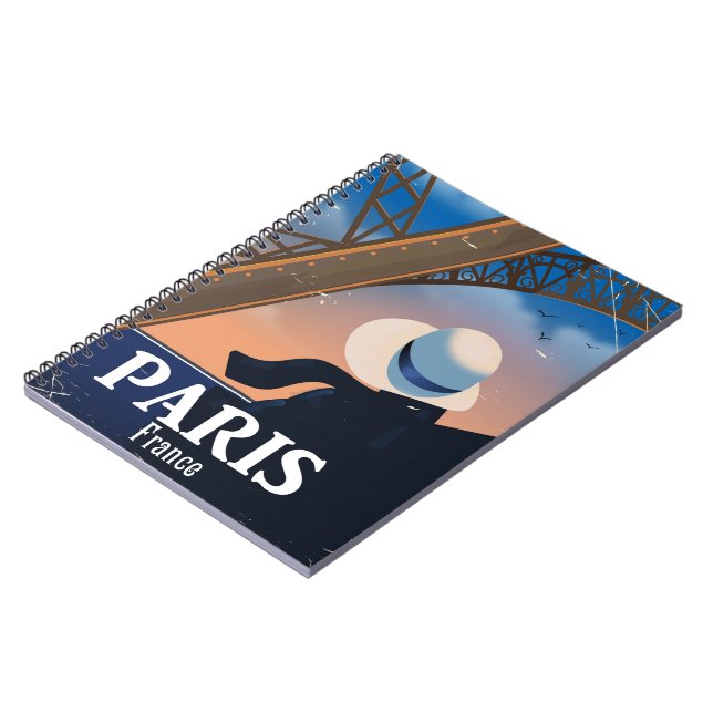 Paris Frankrike Eiffeltornet reseinformation affis Anteckningsbok (Vänstra Sidan)