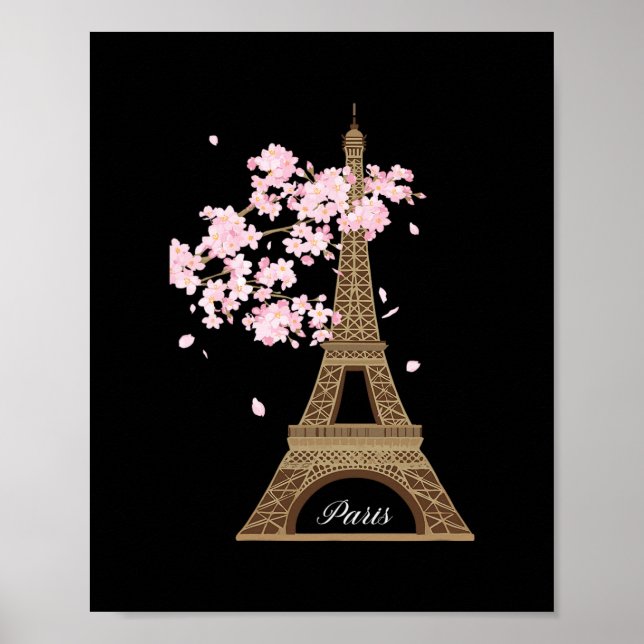 Paris Frankrike Eiffeltornet Semester Destination  Poster (Framsidan)