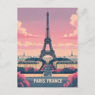 Paris Frankrike Eiffeltornet Stadssiluett Vykort