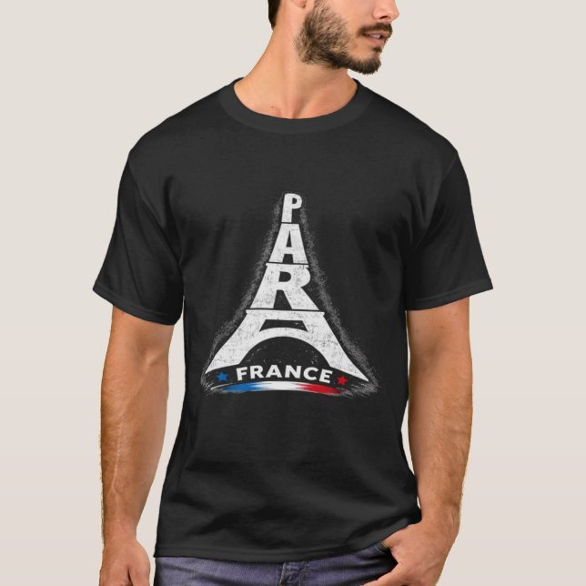 Paris Frankrike Eiffeltornet T-Shirt (Framsida)