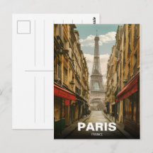 Paris frankrike Eiffeltornet vintage gamla gator p