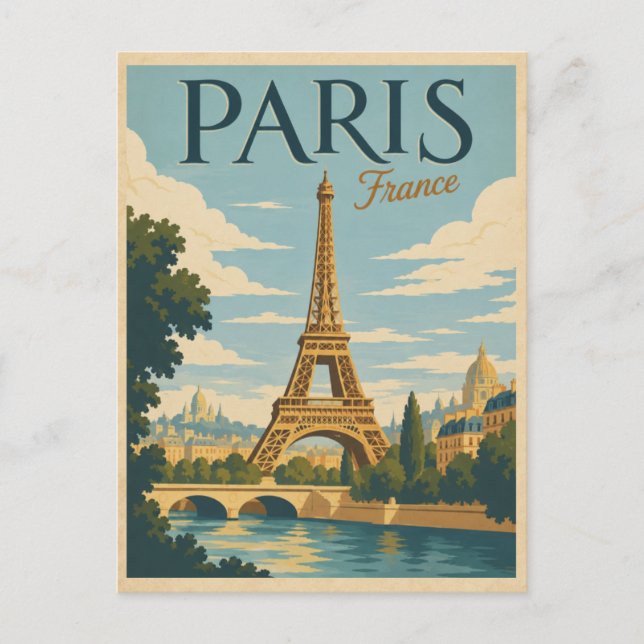 Paris, Frankrike Eiffeltornet vykort (Framsida)
