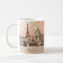 Paris Frankrike Europa Modern Pastell Texturerad R