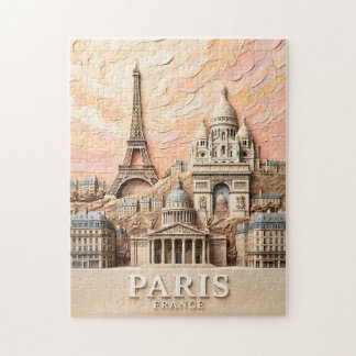 Paris Frankrike Europa Modern Pastell Texturerad R Pussel