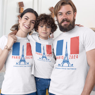 Paris Frankrike Family Vacation Souvenir T Shirt