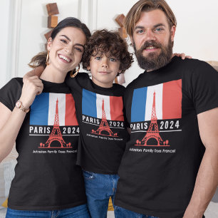 Paris Frankrike Family Vacation T Shirt