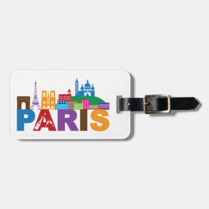 Paris, Frankrike Färggrafi Bagagebricka