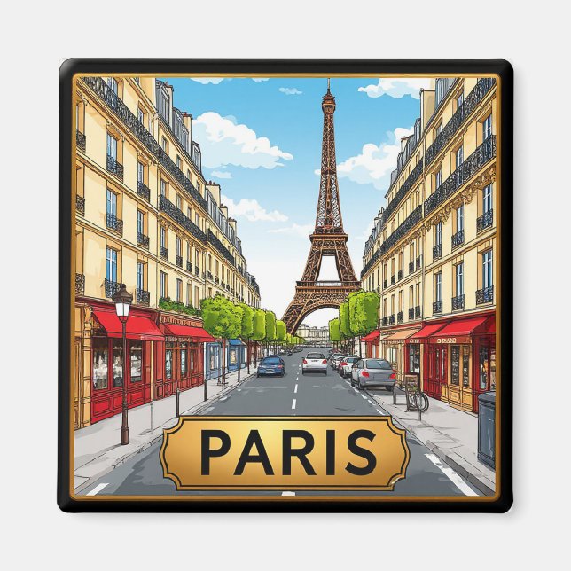 🧲 Paris Frankrike Favorit Resminne Suvenir 🗼 Magnet (Framsidan)