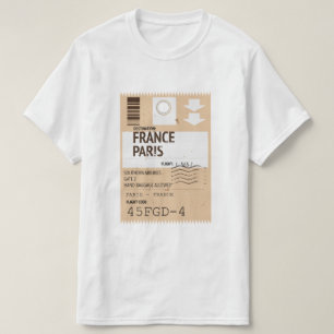 Paris frankrike-flygplanet biljett t shirt