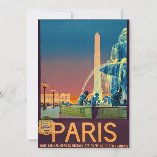 Paris Frankrike Fontän Obelisk (Framsida)