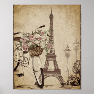 Paris Frankrike Fransk Eiffel Torn Poster