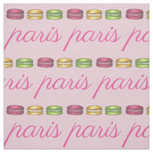 Paris Frankrike Fransk Food Rosa Macaron Cookies Tyg