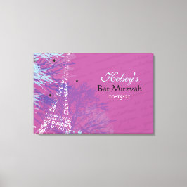 PARIS FRANKRIKE FRANSK Pub Bat mitzvah Sign-In Boa Canvastryck