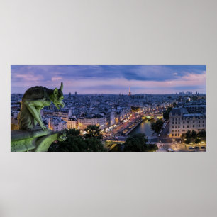 Paris Frankrike Gargoyle Poster