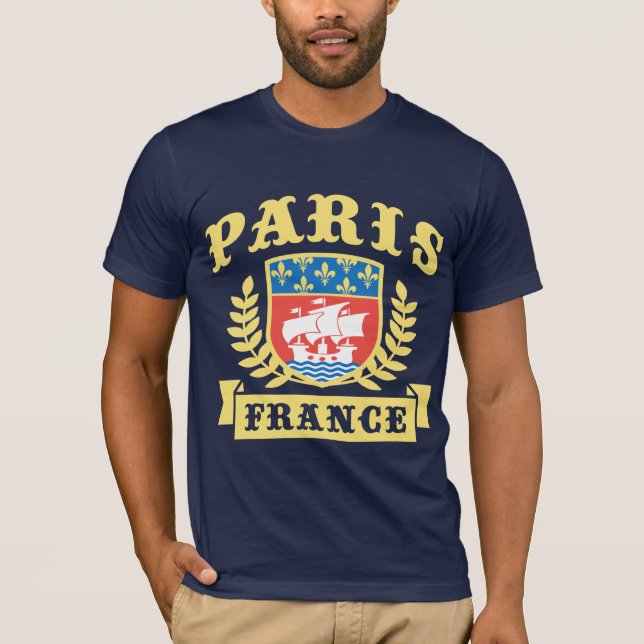 Paris Frankrike Jackar av Arm Tee Shirt (Framsida)
