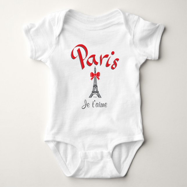 Paris, Frankrike Je t'aime, Kärlek du Eiffel Torn Tee (Framsida)