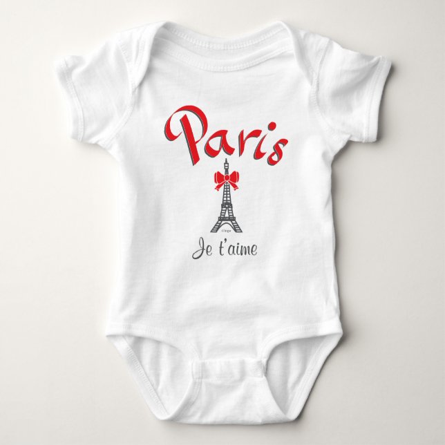 Paris, Frankrike Je t'aime, Kärlek du Eiffel Torn Tee Shirt (Framsida)