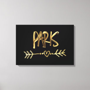 Paris Frankrike Kärlek Black och Guld look Typogra Canvastryck
