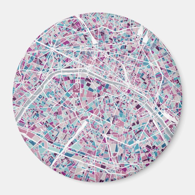 Paris Frankrike Karta Magnet (Framsidan)