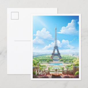Paris Frankrike Konst Vintage Resa  Vykort