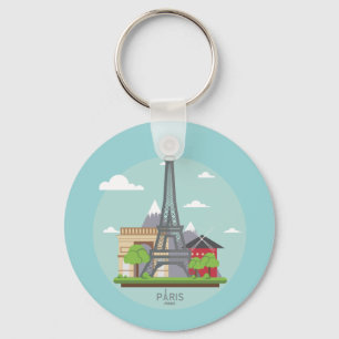 Paris Frankrike Landmarks Eiffel Torn Nyckelrings Nyckelring