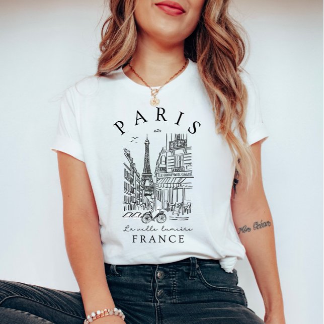 Paris Frankrike –  Ljusets stad  T Shirt (Skapare uppladdad)
