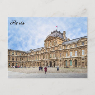 Paris Frankrike Louvre Museum Fransk Foto Vykort