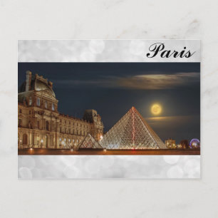 Paris Frankrike Louvre Museum Pyramid Photo Vykort