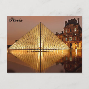 Paris Frankrike Louvre Museum Pyramid Photo Vykort