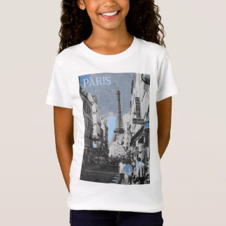 Paris, Frankrike, med blått tips T Shirt