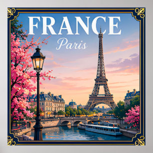 🗼 Paris Frankrike Minne från Eiffeltornet Resa 🗼 Poster