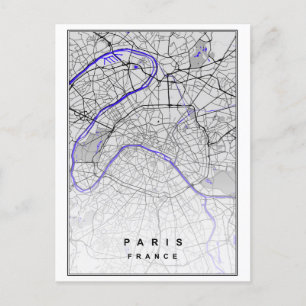 Paris Frankrike Modern City Karta Vykort