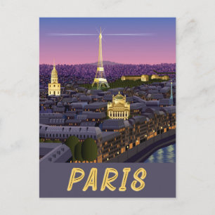 Paris Frankrike Modern City of Ljus Landmarks Vykort