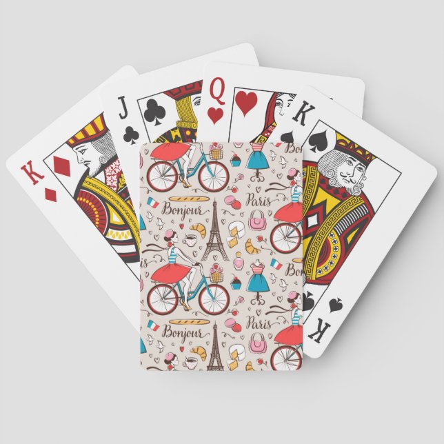 Paris Frankrike Mönster Casinokort (Baksidan)
