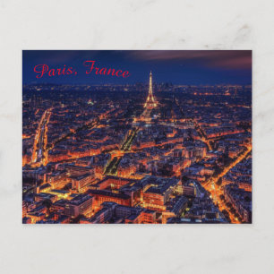 Paris Frankrike Night City Ljus Vykort