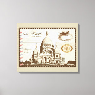 Paris Frankrike non-Postage-vykort Canvastryck
