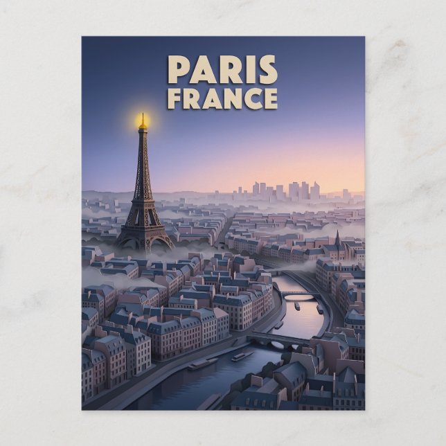 Paris Frankrike Pappersklipp Konst  Vykort (Framsida)