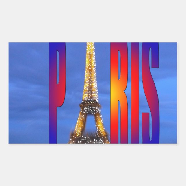 Paris Frankrike Rektangulärt Klistermärke (Framsida)